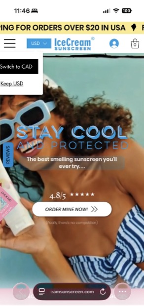 IceCream Sunscreen homepage hero