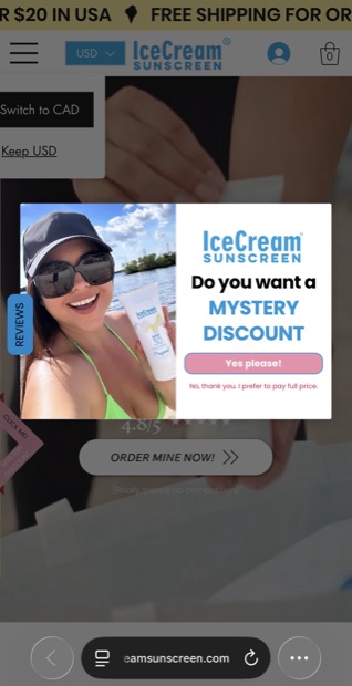 Email-capture pop-up